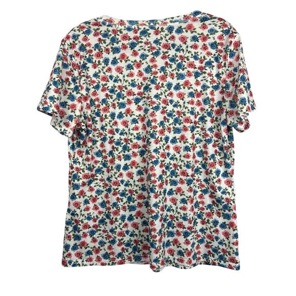 Women’s Lumion Blue & Pink Floral Patterned T-Shirt Sz XL - Picture 3 of 5